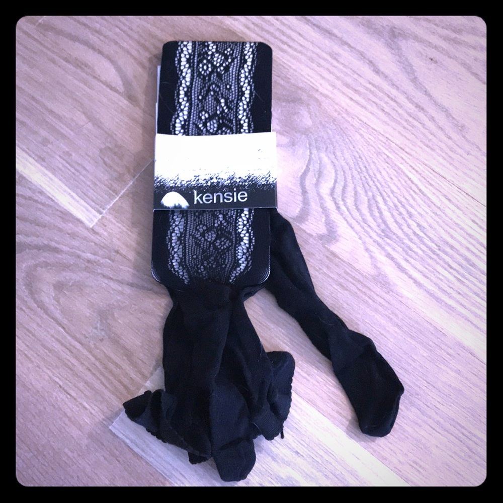 NWT Kensie black lace tights, S/M